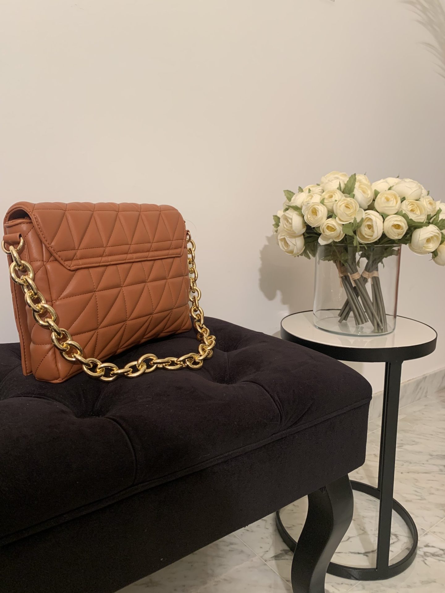 Sac matelassé marron