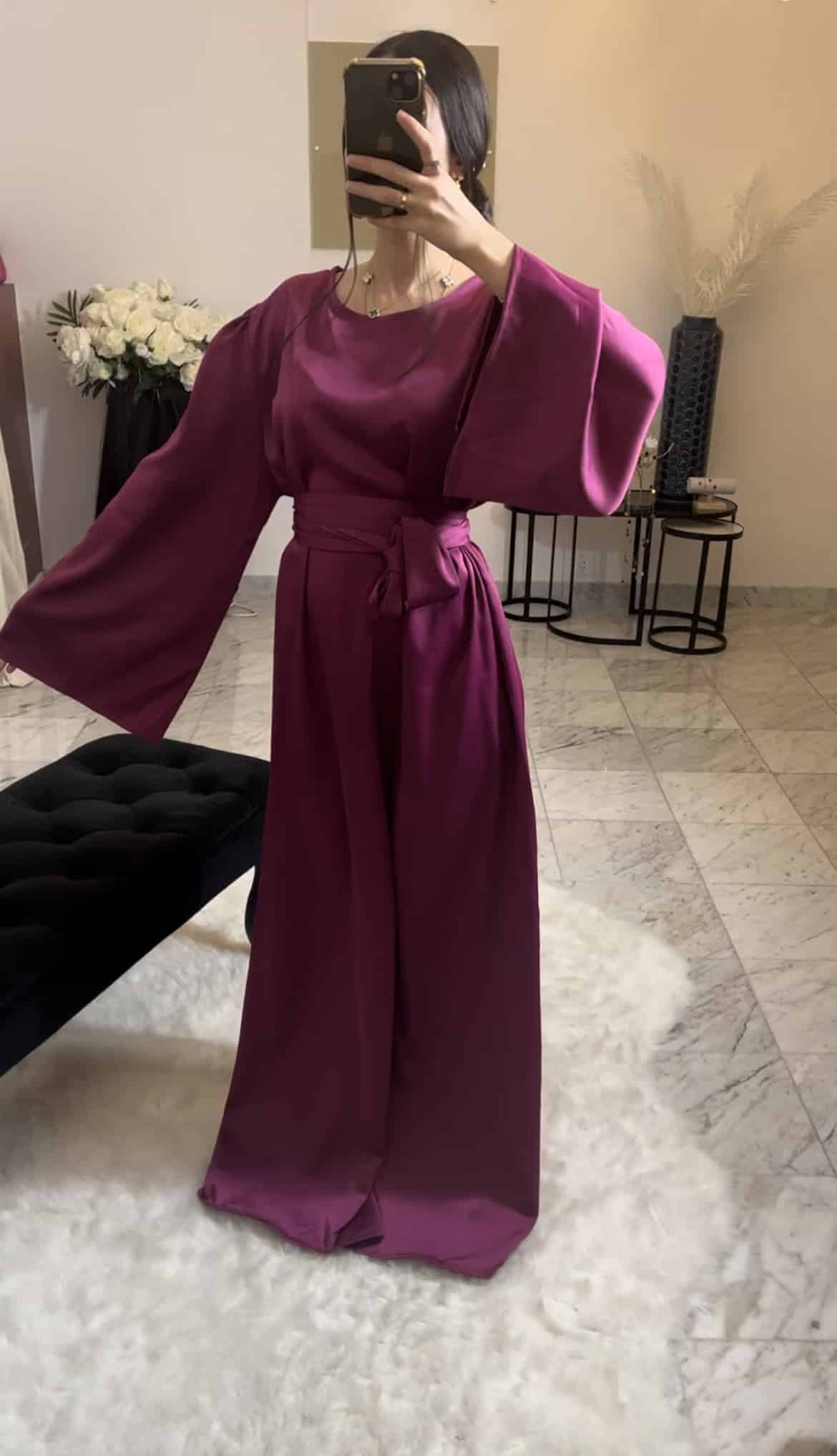 فستان بحزام عريض [PRUNE]