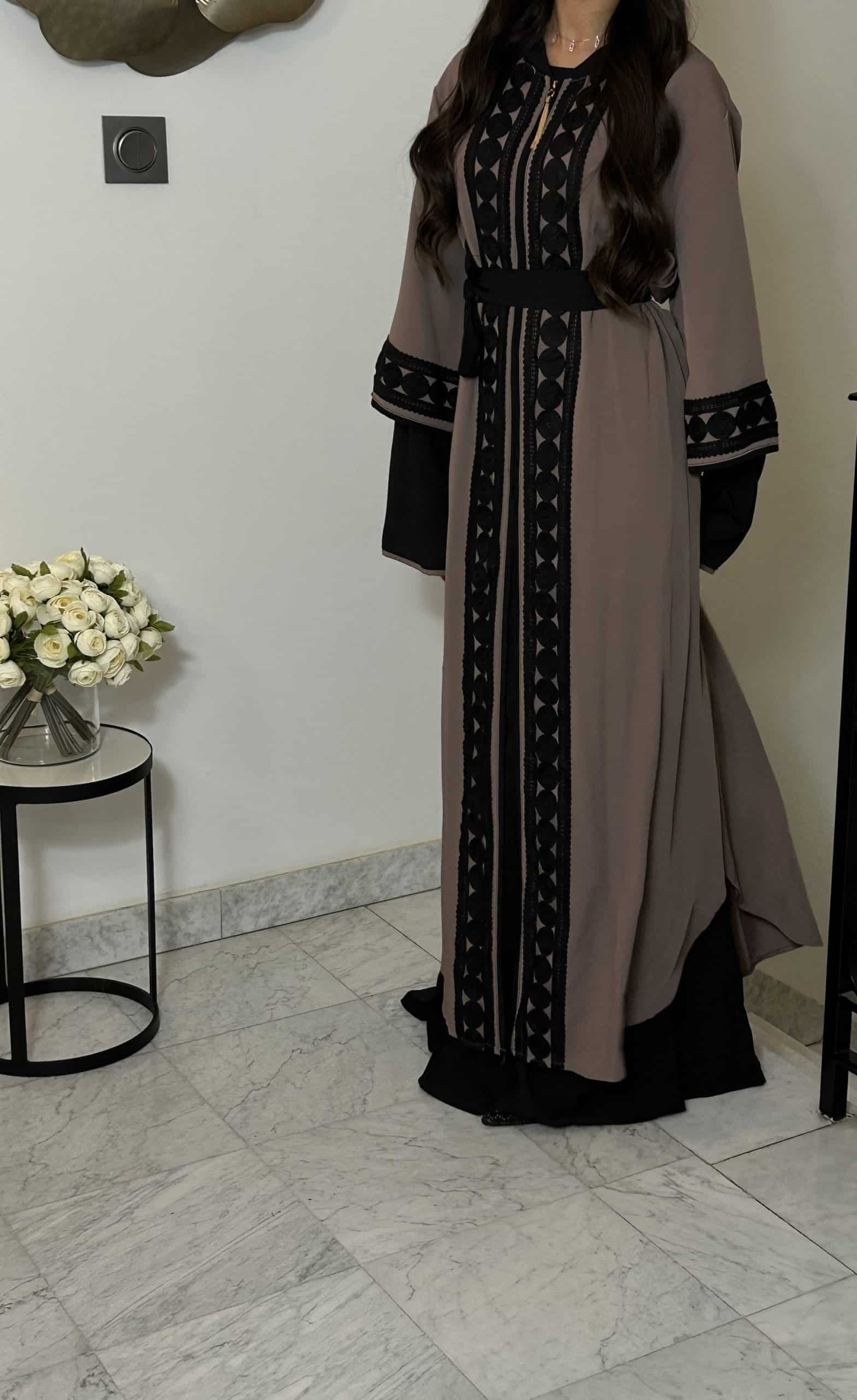 Caftan 2 pieces [TAUPE-QUALITÉ SUPÉRIEUR]