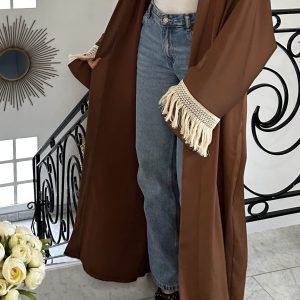 Kimono frange beige [QUALITÉ SUPÉRIEUR]