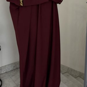 Abaya détails manches oversize [BORDEAUX]