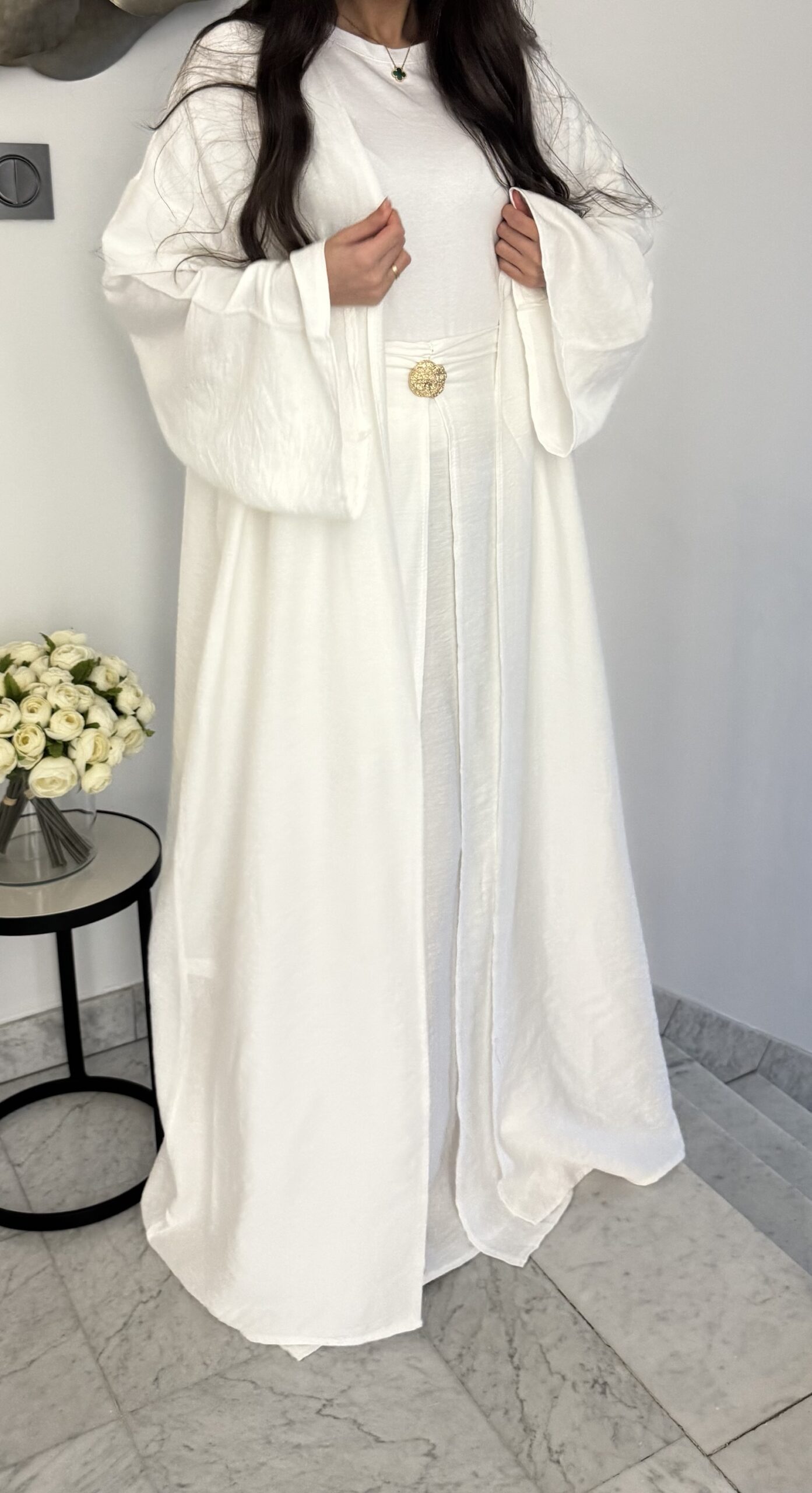 Ensemble jupe kimono printemps [BLANC]