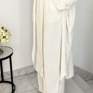 Blouse en LIN oversize [BEIGE]