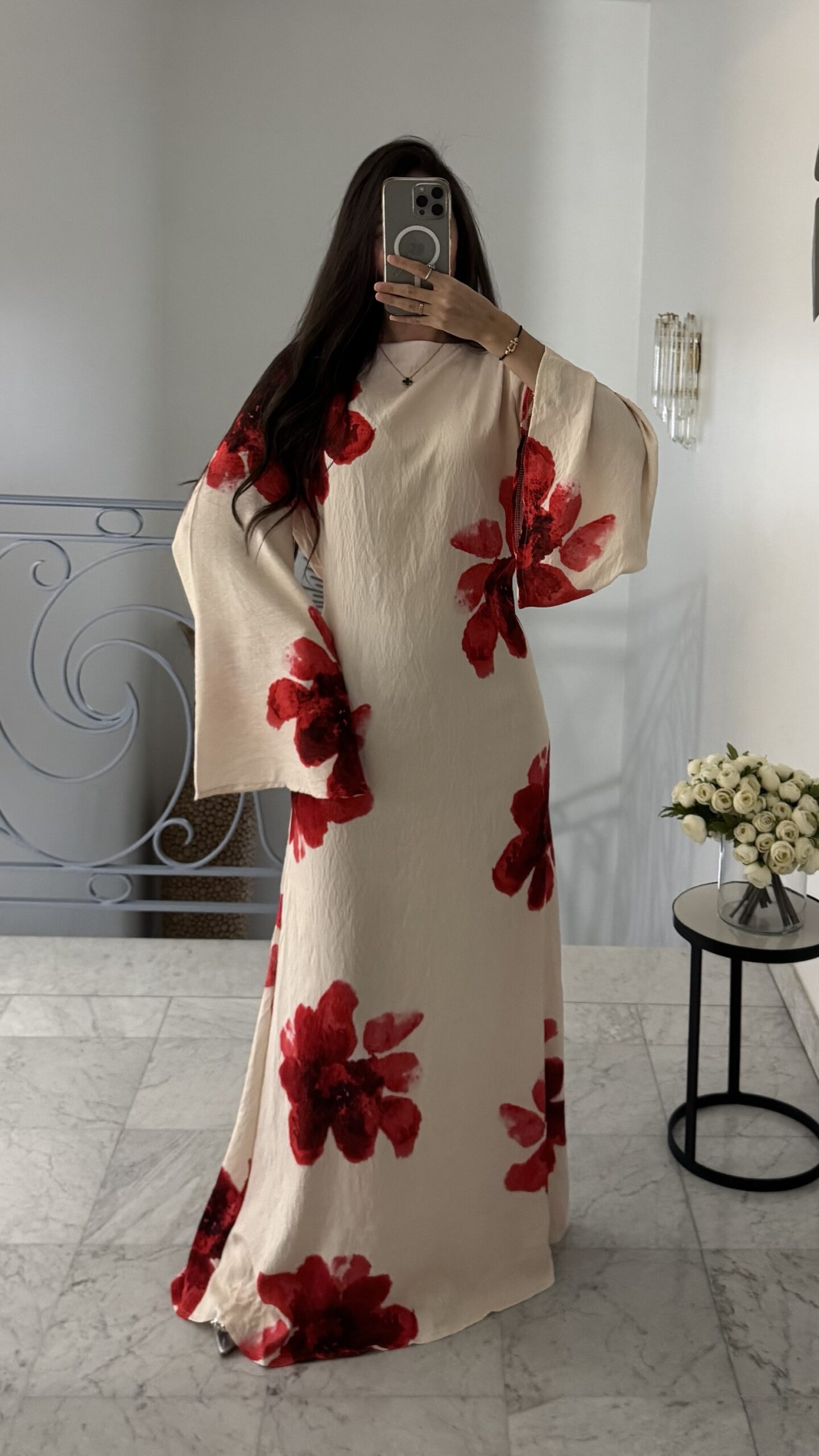 Robe fluide fleur [ROUGE]