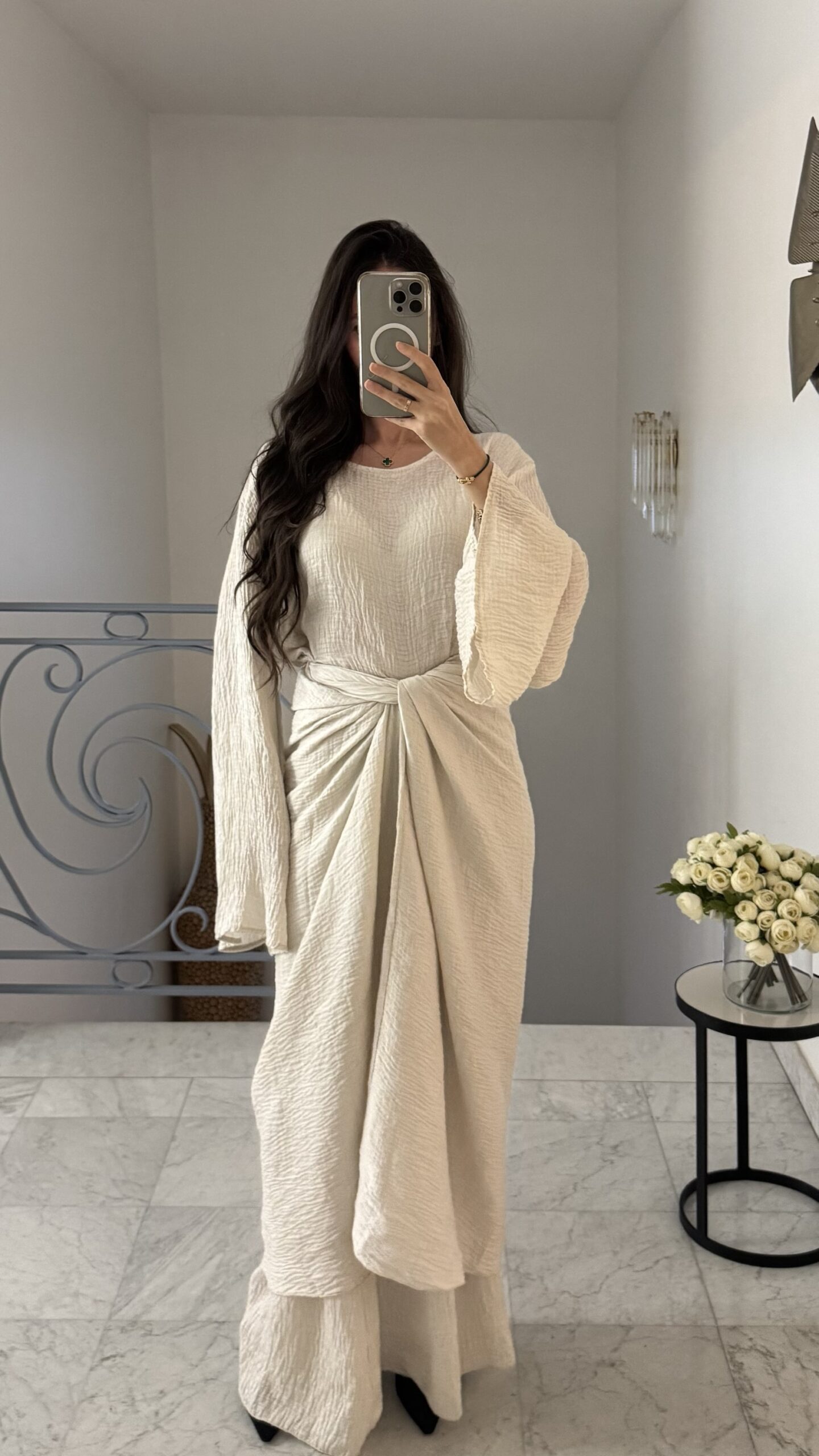 Ensemble gaz de coton [BEIGE]