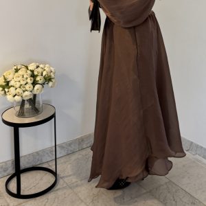 Robe en organza longue [MARRON]