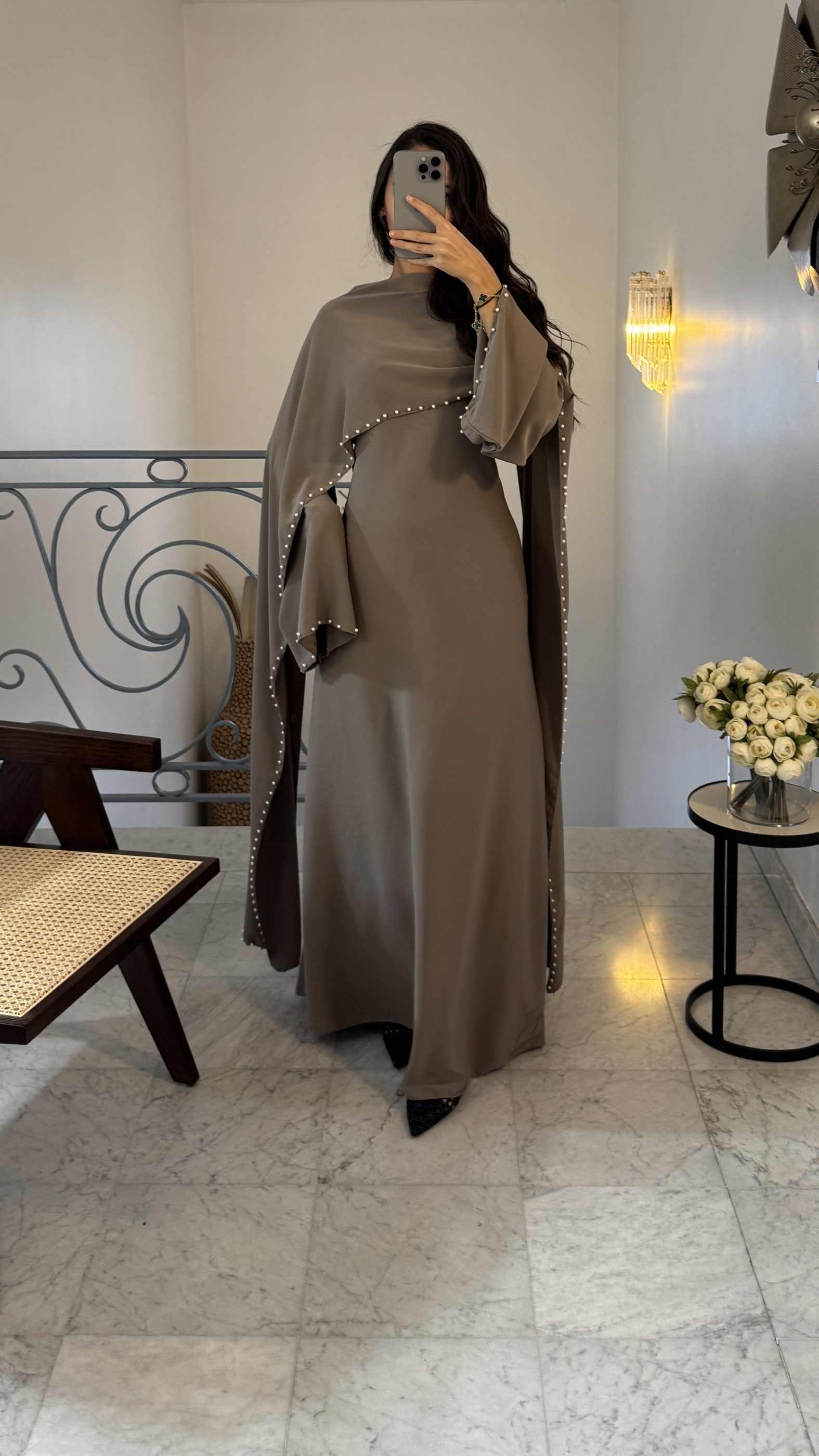 Robe a lacets cape [TAUPE]
