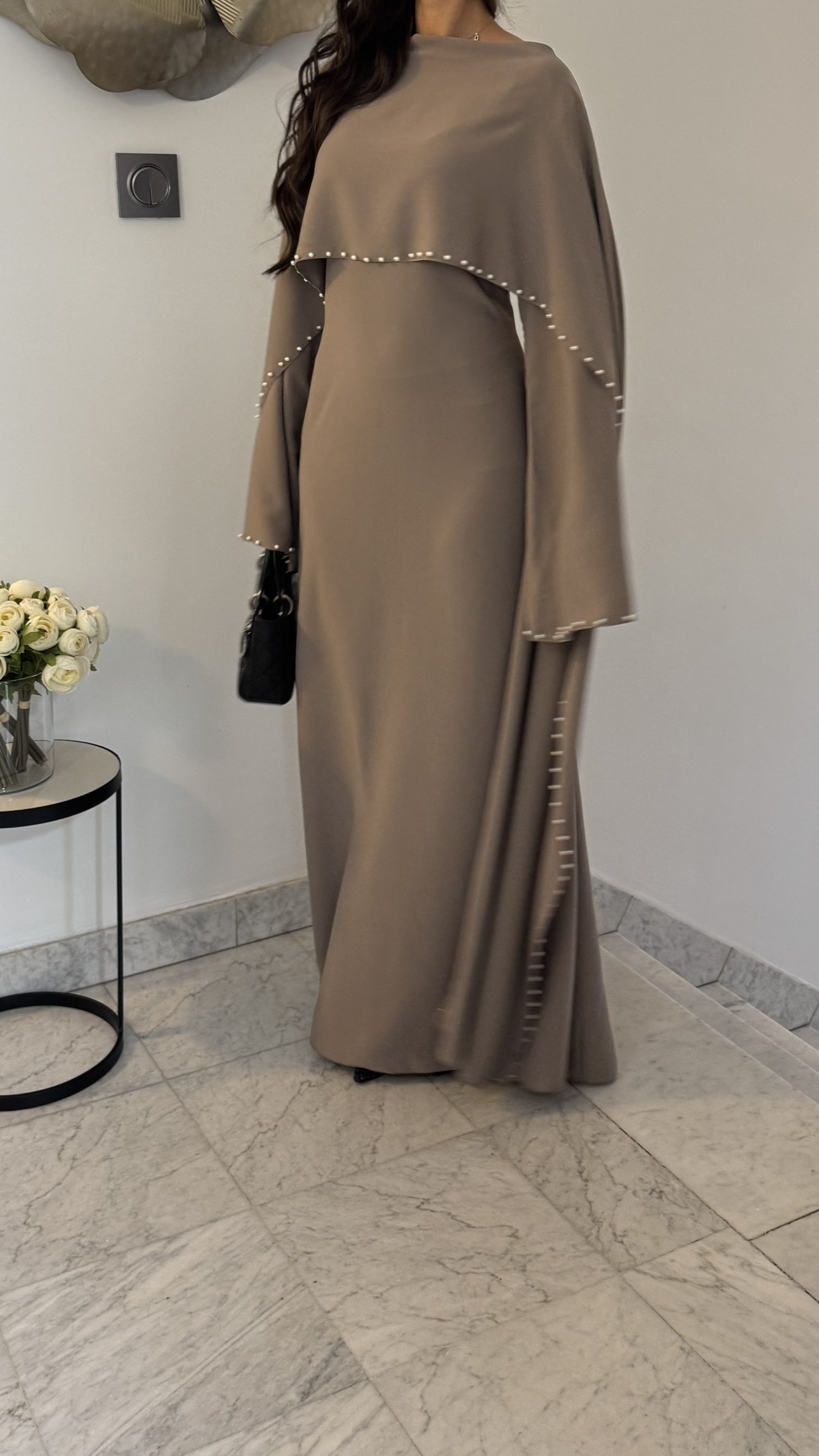 Robe a lacets cape [TAUPE]