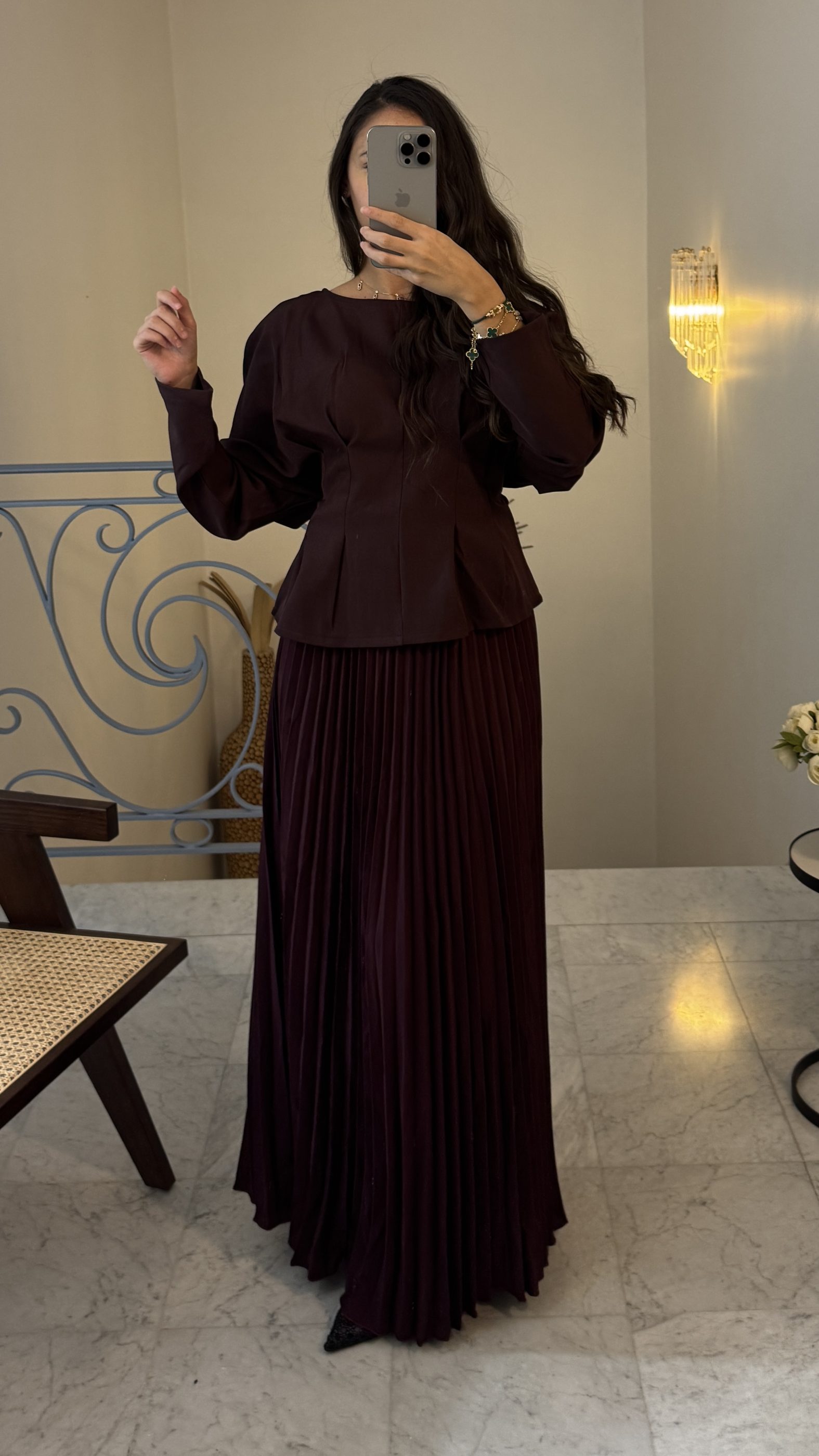 Haut lacets au dos [BORDEAUX]