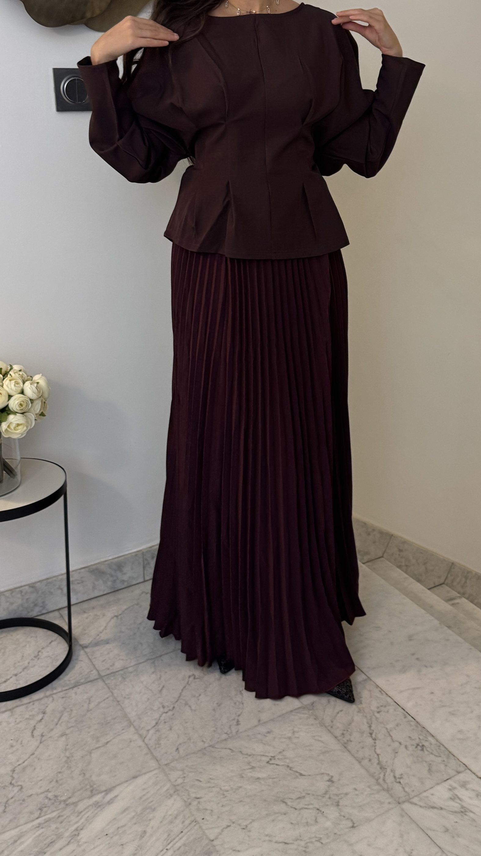 Haut lacets au dos [BORDEAUX]