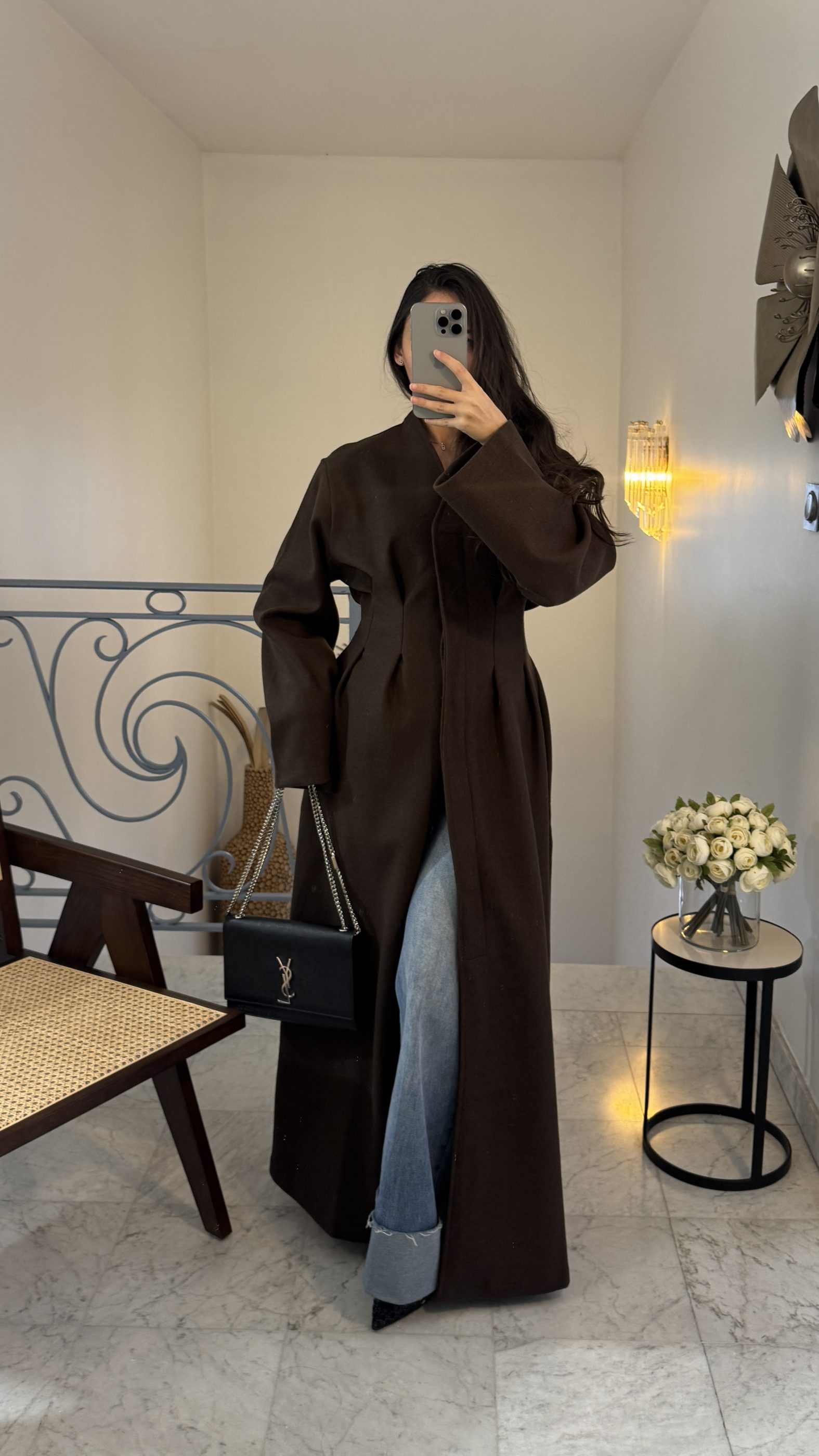 Manteau cintré doublé [MARRON]