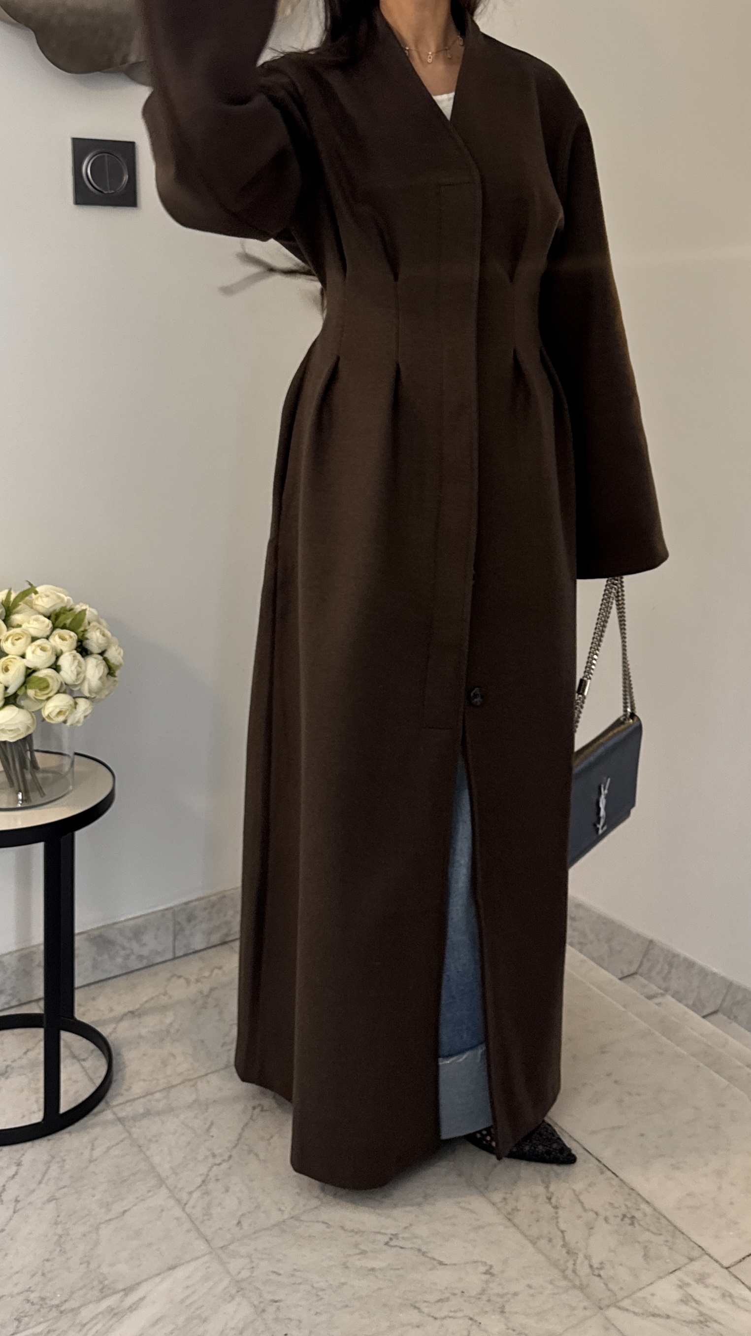 Manteau cintré doublé [MARRON]