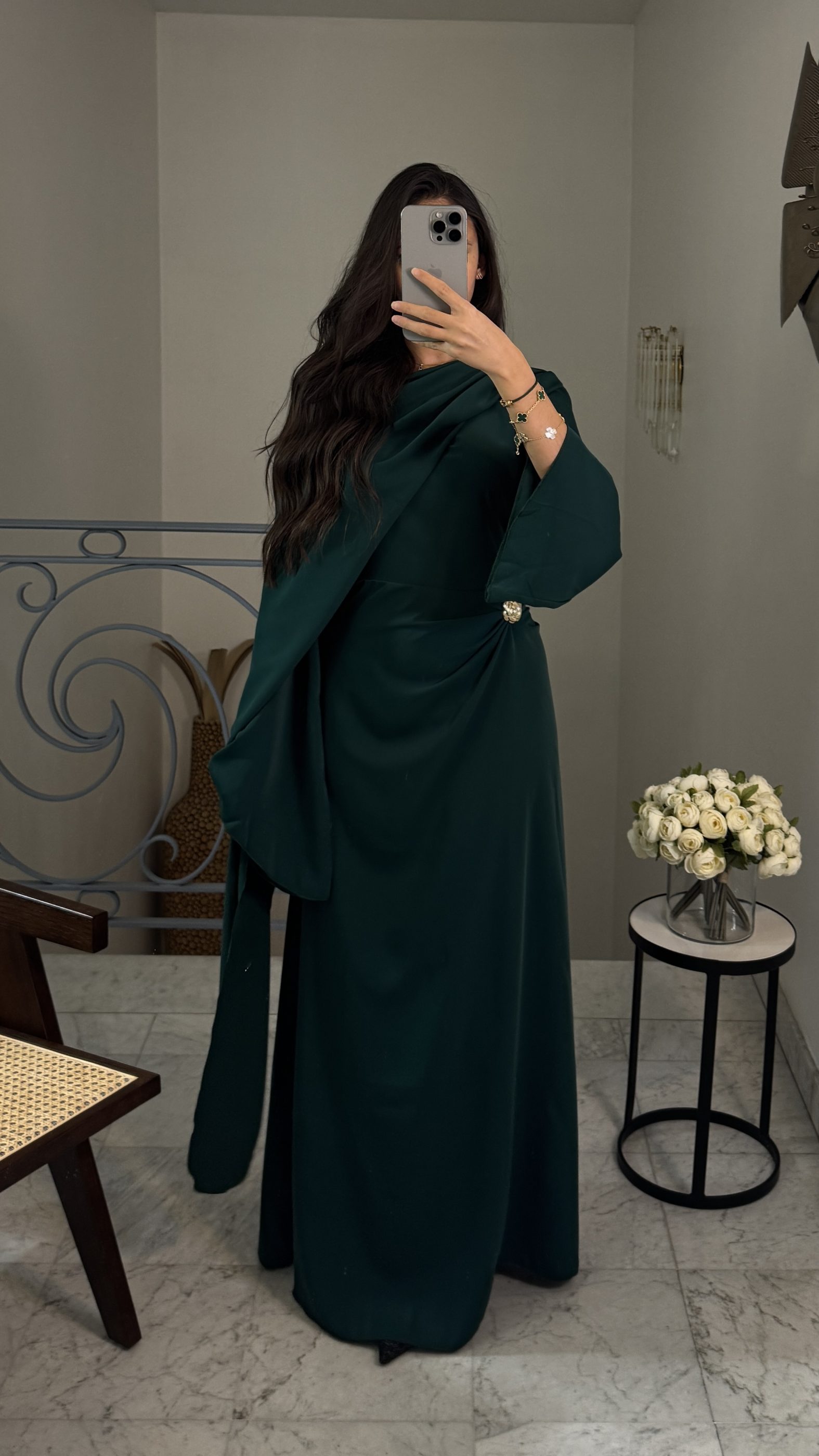 Robe cape longue [VERT]
