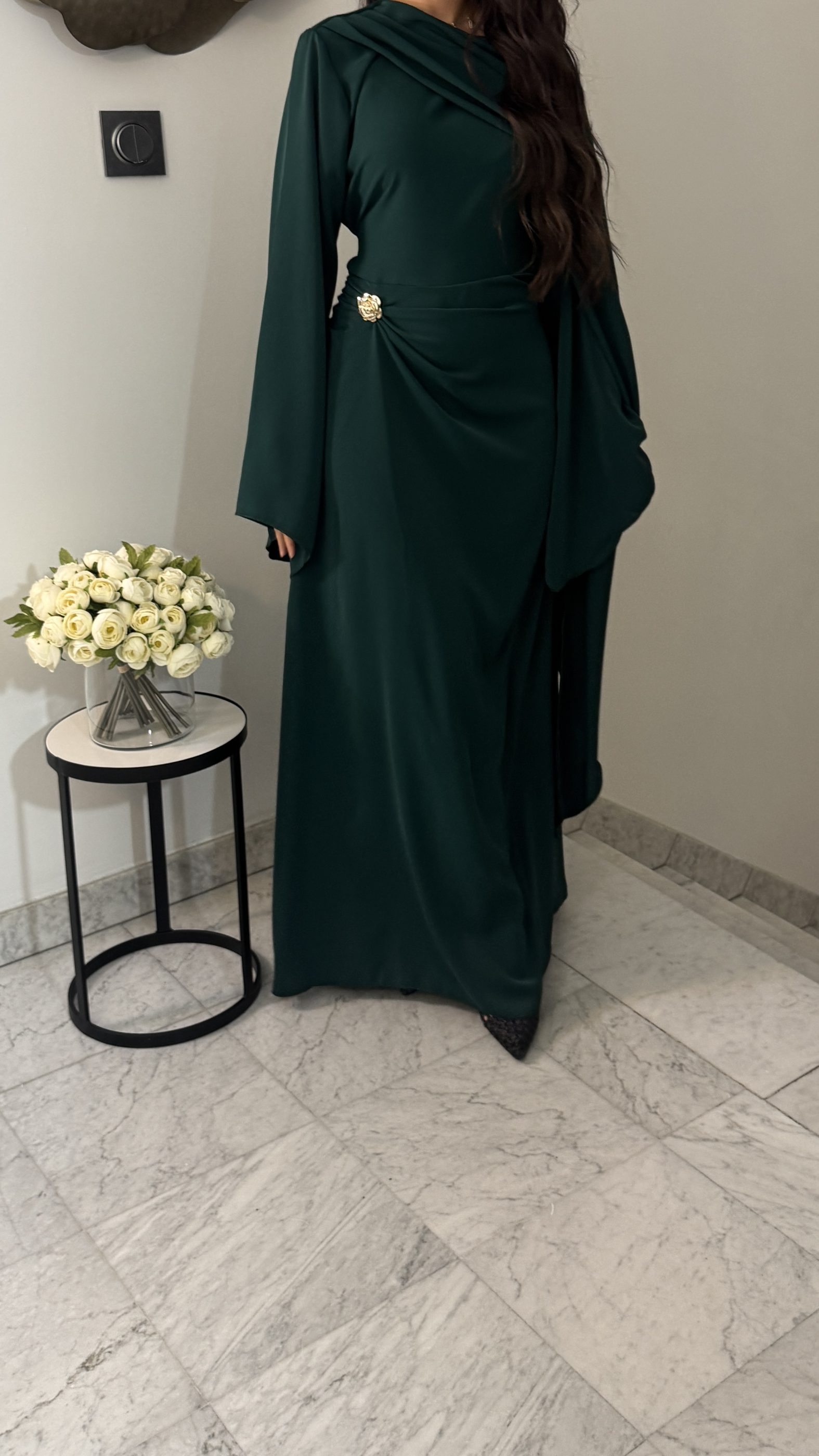 Robe cape longue [VERT]