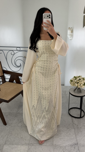 Robe lacets aux côtés kuwaiti [ECRUE]