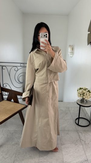 طقم من قطعتين باللون البيج  [BEIGE]