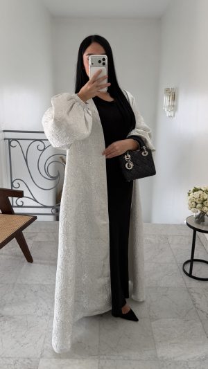 Lined brocade kimono [SILVER]