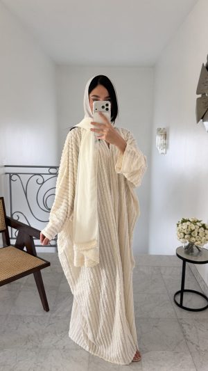 Abaya texturé [BLANCHE]