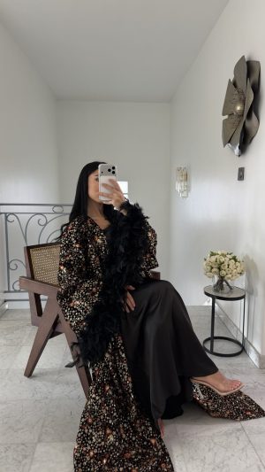 Ensemble kimono saree [NOIR]