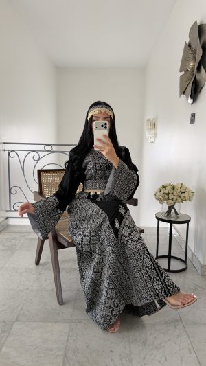 Robe palestinienne majestueuse bijoux de tête [ARGENTE]