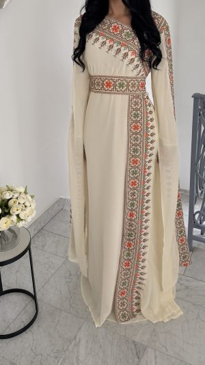 Robe palestinienne cape majestueuse [BEIGE]
