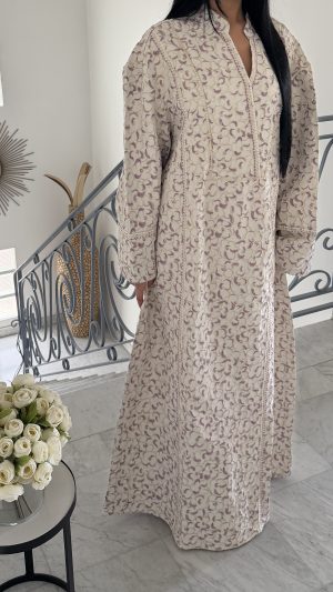 Abaya en brocard [LILA]