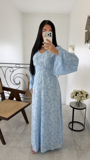 Robe longue doublée fluide [BLEU]