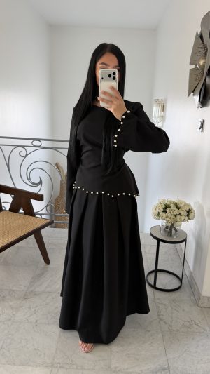 Ensemble cintré perlé [NOIR]