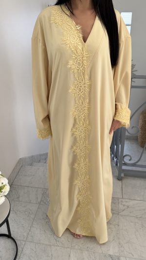 Abaya en dentelle [JAUNE]