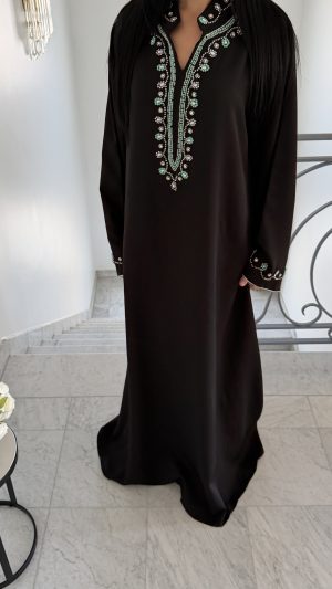 Jellaba perlée [NOIR]