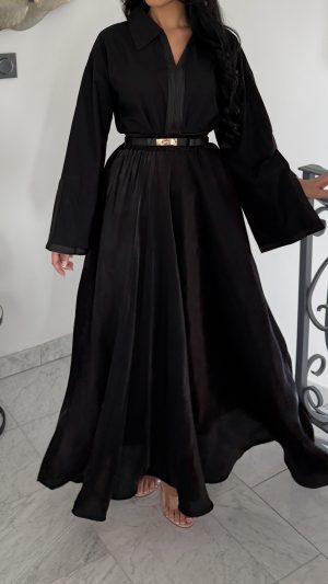 Jupe longe effet organza doublée [NOIR]