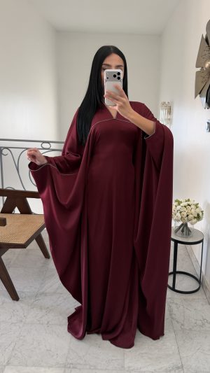 Robe satinée faracha lacets [BORDEAUX]