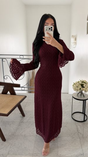 Robe en dentelle [BORDEAUX]