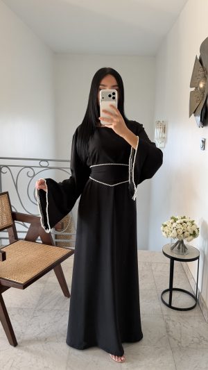 Abaya corset perler [NOIR]