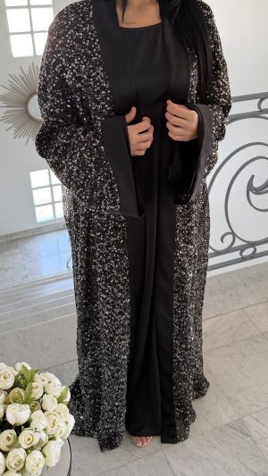Enesemble kimono à sequins  [NOIR]