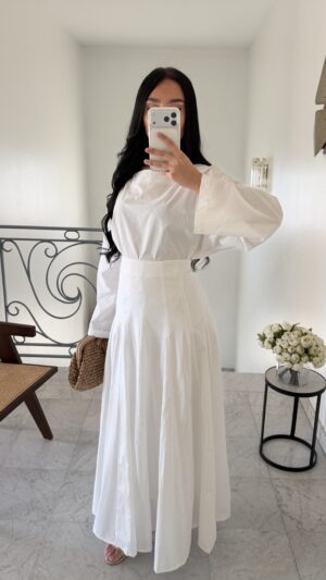 Jupe cintrée zip [BLANCHE]