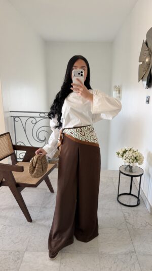Pantalon oversize [MARRON]