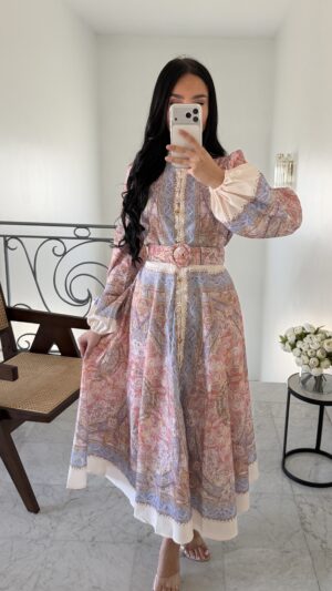 Robe d'été mi-longue imprimée  [ROSE]