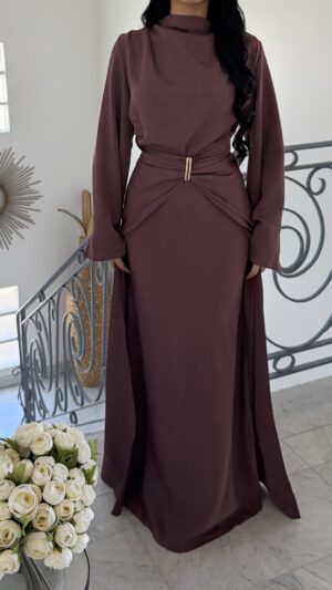Robe longue détails bijoux [PRUNE]