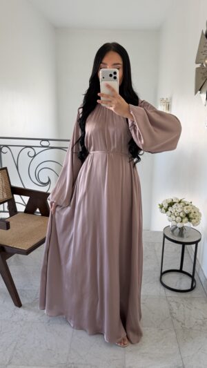 Robe longue col montant [TAUPE]