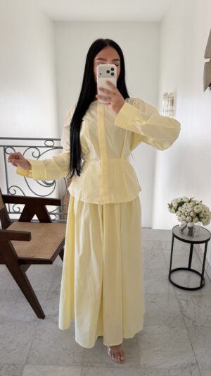 Haut lacets au dos 100% coton [JAUNE]