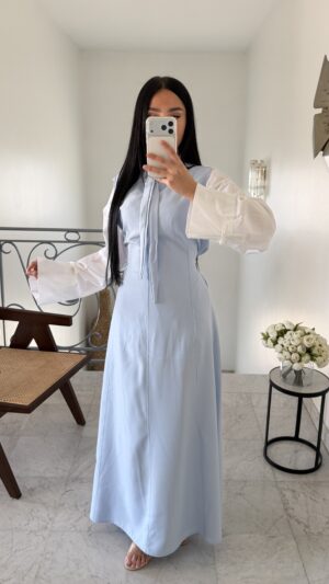 Robe sans manches à nouée [BLEU]