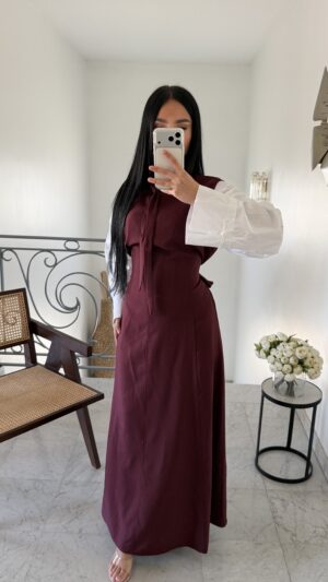 Robe sans manches à nouée [BORDEAUX]