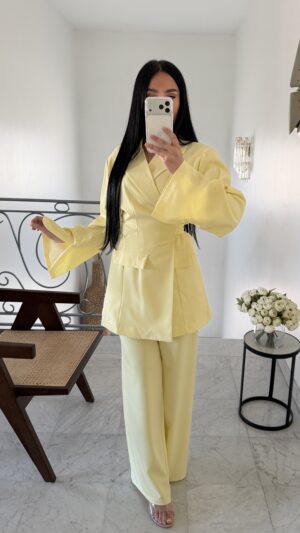 Ensemble blazer cintrée [JAUNE]