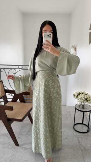 Ensemble jupe à motifs [VERT]
