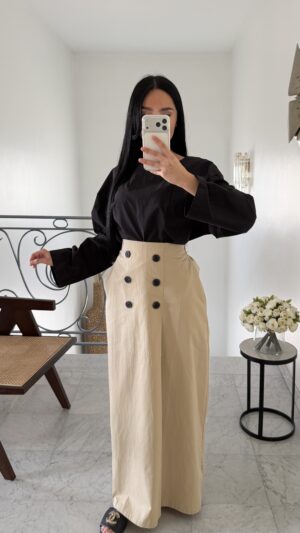 Jupe boutonnée [BEIGE]