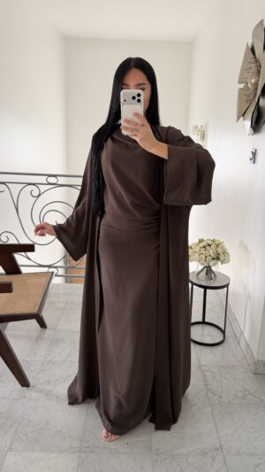Ensemble long robe cintrée [MARRON]