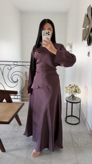 Ensemble en satin drapée [PRUNE]