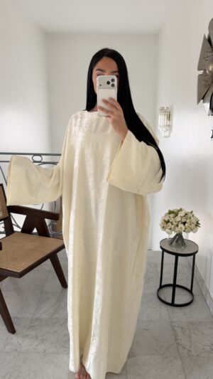 Abaya oversize à motif [ECRUE]