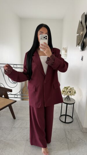 Ensemble blazer dentelle [BORDEAUX]